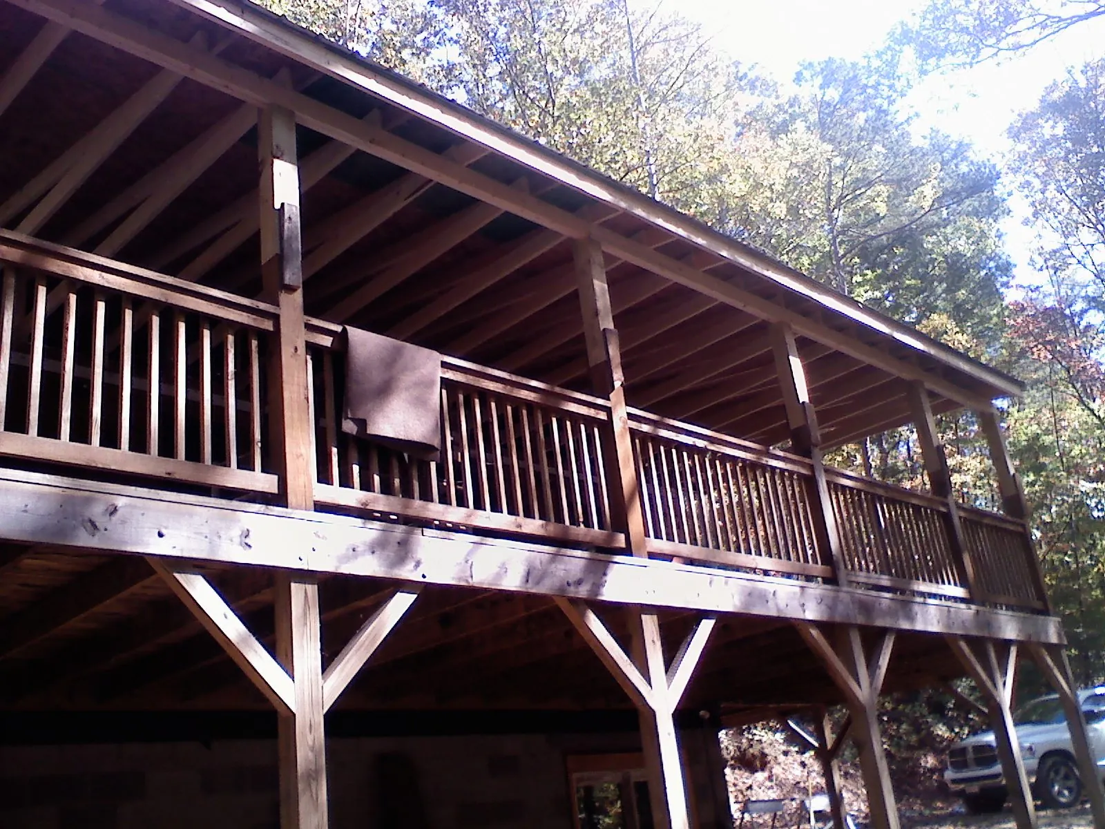 Timber framing under a new elevated porch and deck — Roof Leak Repair in Thayer by Roofing Brothers